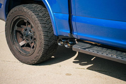 Corsa 15-20 Ford F-150 5.0L (157in WB) 3.0in Lightning Exit Catback w/ 3.5in Twin Polished Pro Tips - 21332 Photo - Mounted